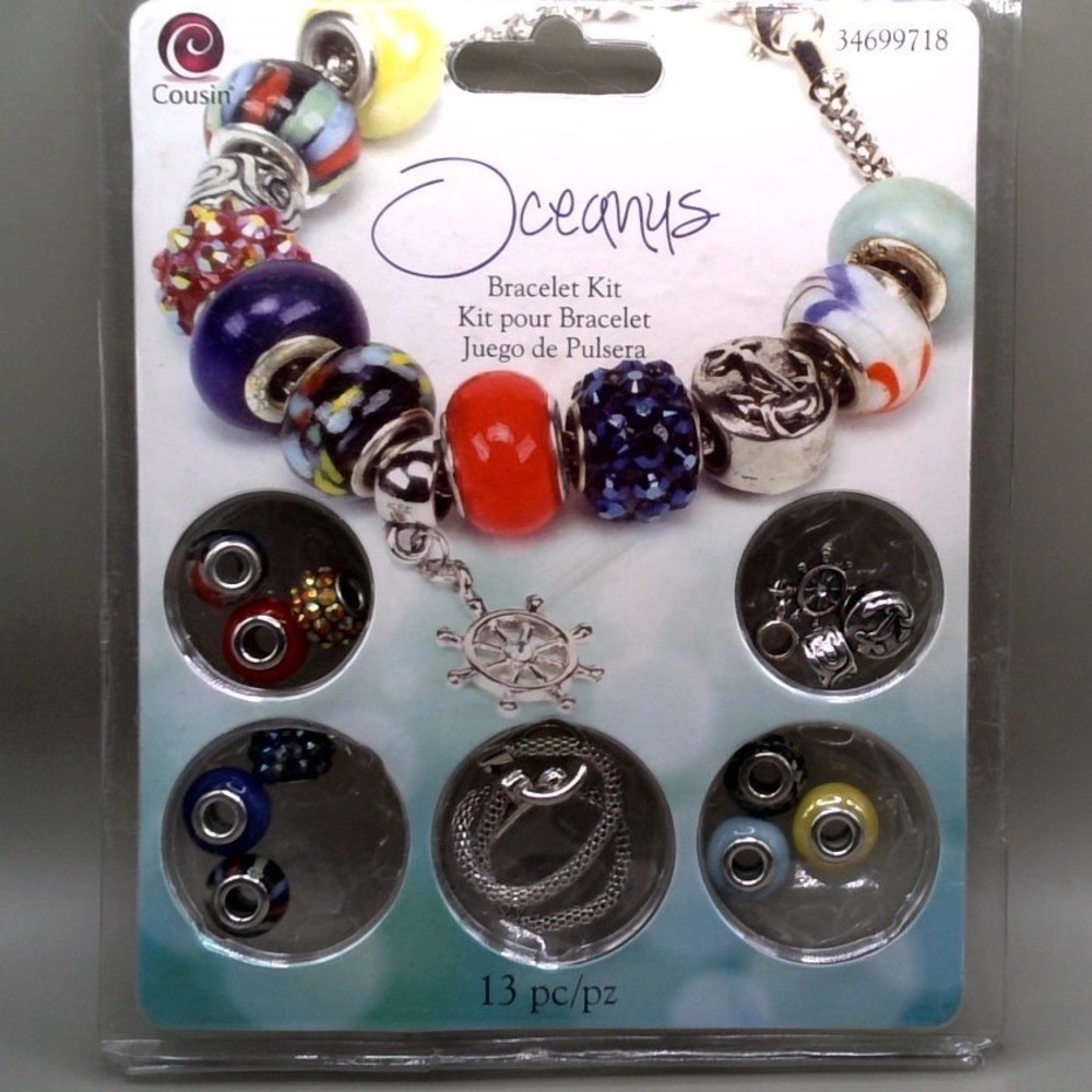 Cousin Oceanus Bracelet Kit 13pcJewelry Making Set Nautical Charms Beads